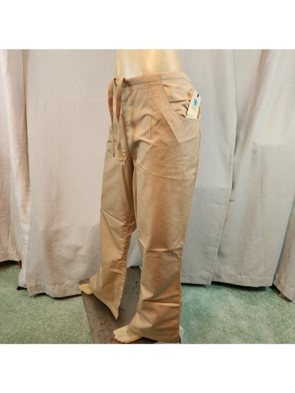 Maevn Khaki Brown XL XLARGE Elastic Waist Comfort Pants Scrubs Work Womens NEW - Picture 2 of 5